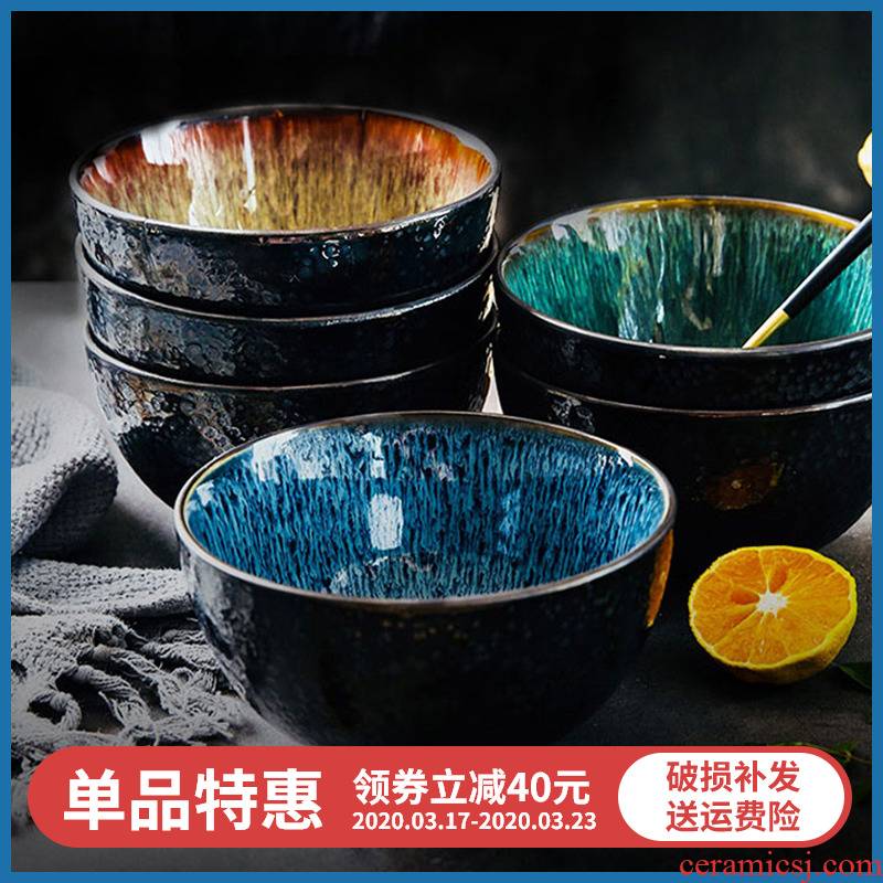 Yuquan planet bowl of individual household soup bowl bowl rainbow such as bowl bowl students eat bowl mercifully rainbow such use ceramic bowl