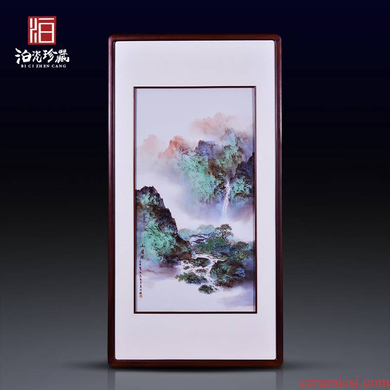Jingdezhen ceramic hand - made scenery pastel background household adornment wall sitting room wall painting study restaurant wall paintings