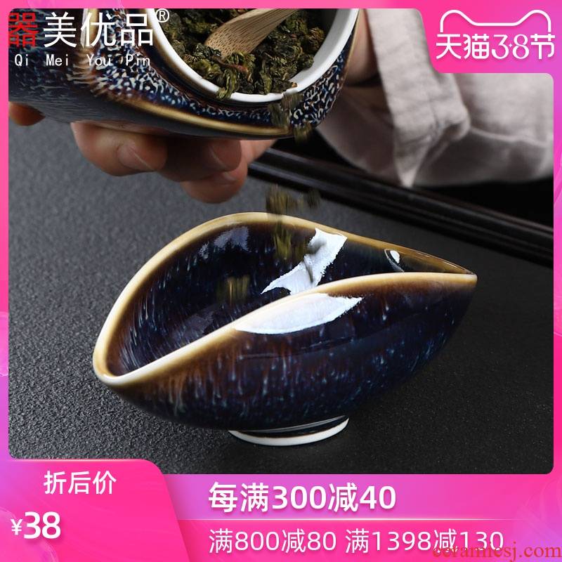 Implement the best checking ceramic tea spoon tea holder points of tea, tea zen Chinese style restoring ancient ways household tea accessories