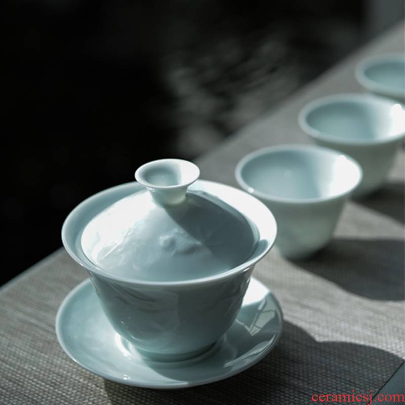 Restoring museum shadow tsing kung fu tea sets jingdezhen ceramic cups household tureen sample tea cup tea sets