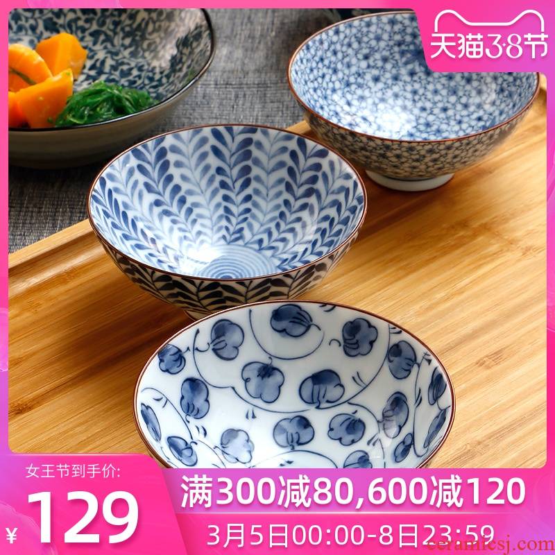 Meinung burn bowl of rice bowls Japanese imported from Japan and wind ceramics tableware suit Japanese creative household jobs