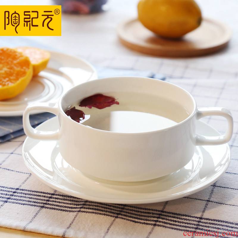 Ipads China ears western dessert bowl of steaming bowl of breakfast cereal bowl egg bird 's nest soup cup ceramics ceramic stew of household
