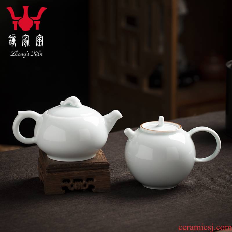Clock home up celadon little teapot ceramic filter single pot of flower pot mini office home tea kungfu tea set