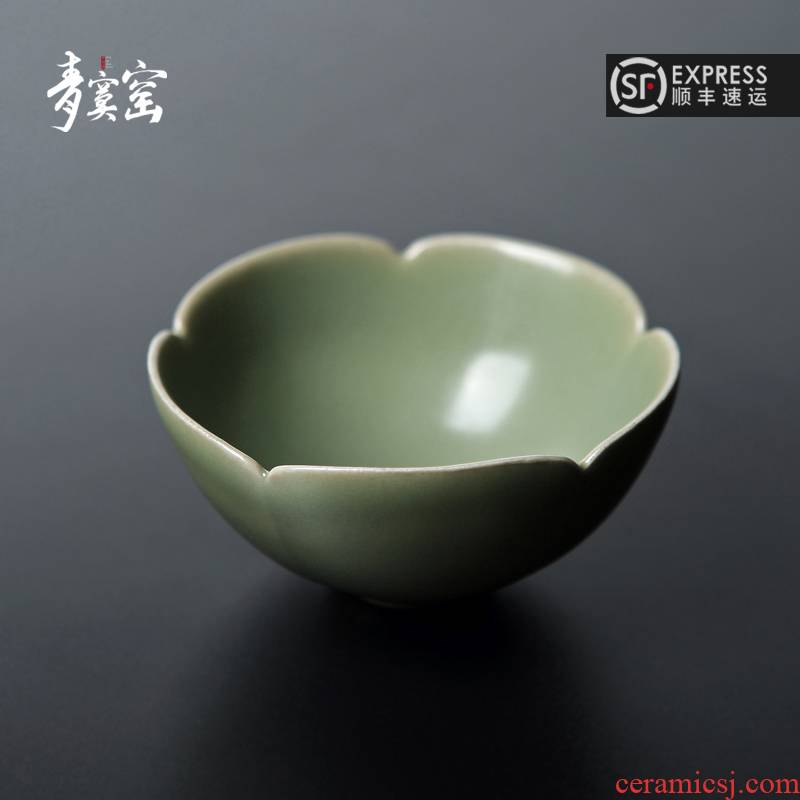 Up with green was secret glaze sample tea cup jingdezhen ceramic cups personal kung fu tea set single master cup by hand