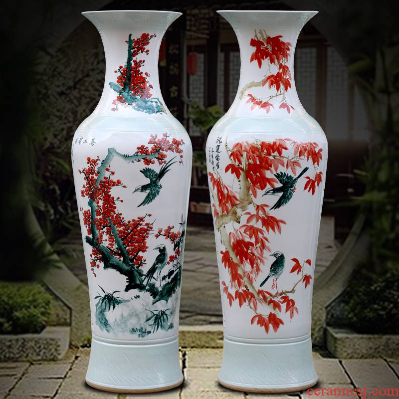 Jingdezhen ceramic hand - made beaming of large vase sitting room of Chinese style household furnishing articles store opening gifts