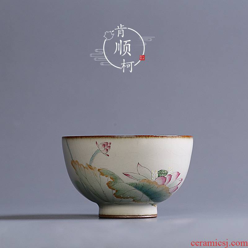 Tea master cup single cup large jingdezhen kung fu Tea cup your up open embedded whitebait hand - made zen Tea cup