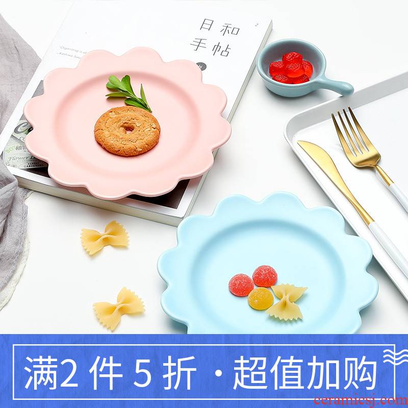 KaiGu Japanese modern marca Long Mei flower ceramic salad plate individuality creative dishes western dessert plate