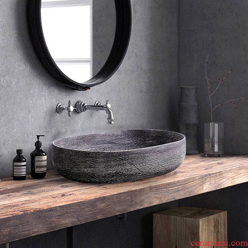 Jingdezhen ceramic sink basin on the oval basin of Chinese style restoring ancient ways is individual character art hotel toilet commode