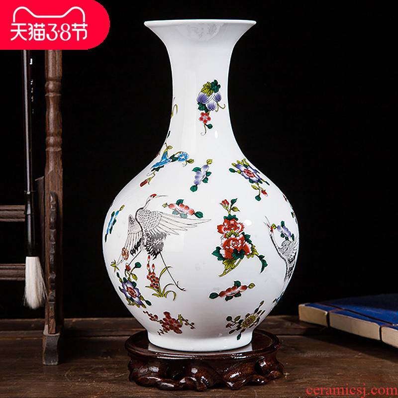 Jingdezhen ceramics colored enamel modern creative floret bottle of home sitting room handicraft wine ark, adornment furnishing articles