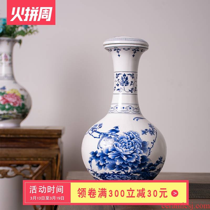 An empty bottle archaize of jingdezhen ceramics 2 jins of hip creative gift boxes of Chinese style household seal wine wine