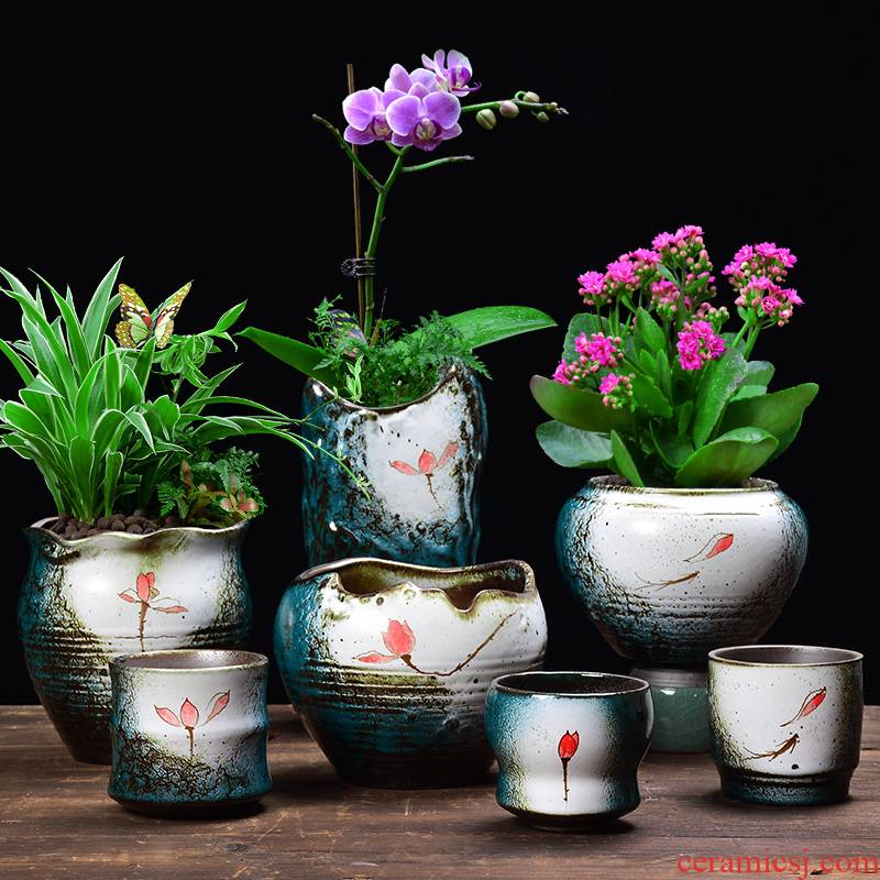 YOU color jade hand fleshy flowerpot ceramic creative desktop trumpet asparagus other potted meat meat the plants flower pot