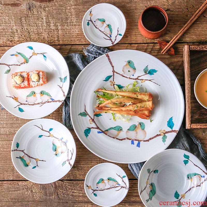 Fawn field'm imported from Japan Japanese and ceramic tableware nine valley burn plate plate plate compote Japanese