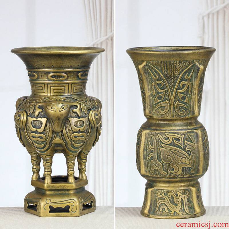 Great well three Yang kaitai imitation bronze ceramic creative sitting room porch antique home decoration carving furnishing articles