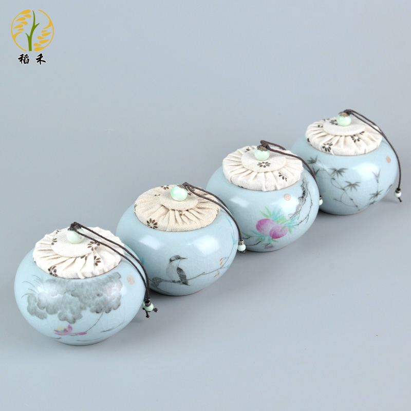 Your up porcelain tea box sealed as cans ceramic storage POTS round tea storage POTS classic Chinese style is contracted jar