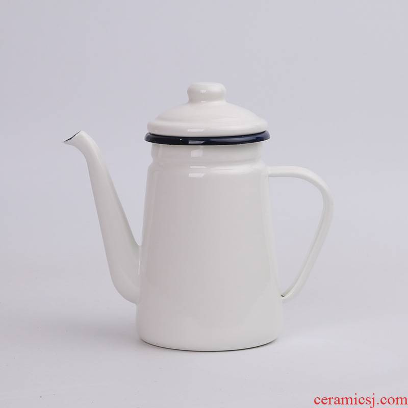 Enamel Enamel coffeepot oil pot Enamel kettle 1.1 L kettle Enamel pot of milk tea pot of cold water