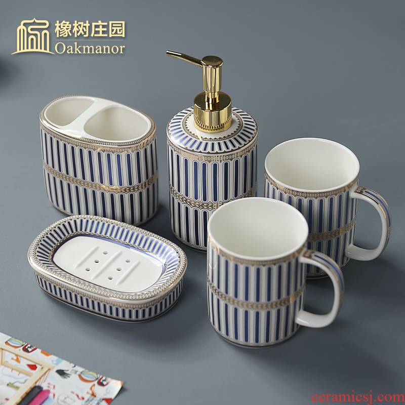 Nordic light set the key-2 luxury of ceramic sanitary ware has five suit bathroom articles for use that wash gargle gargle cup toothbrush cup toilet kit