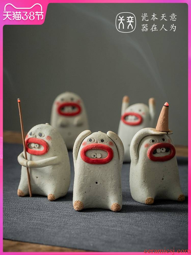 Days yi snaggletooth jun porcelain incense buner smoked joss stick - joss stick - joss stick - put incense creative express it in pet multi - function furnishing articles Japanese tea