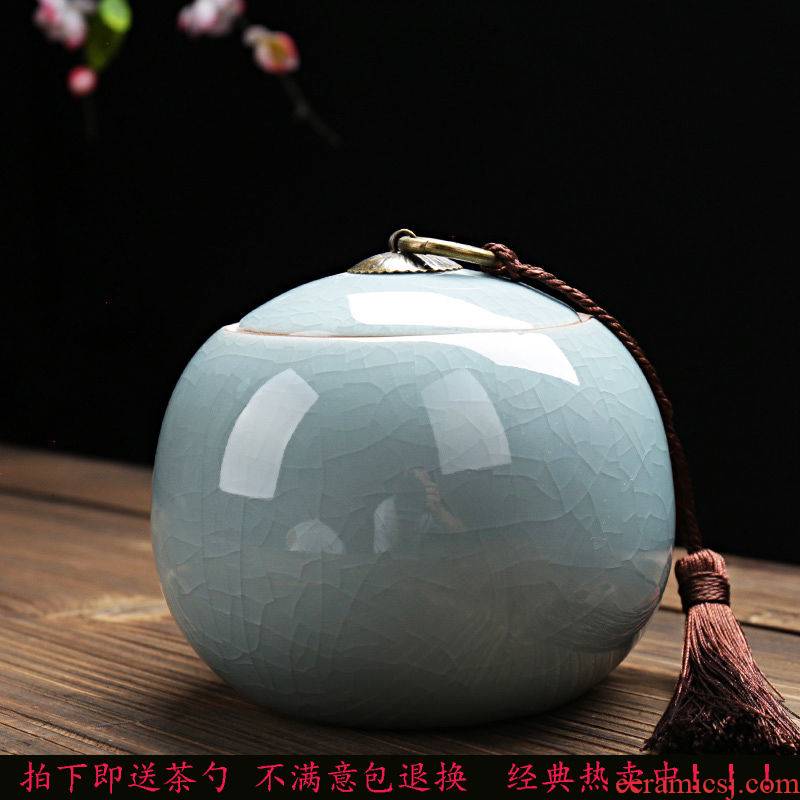 Violet arenaceous caddy fixings seal storage tank is small size portable caddy fixings household ceramic tea POTS packing box