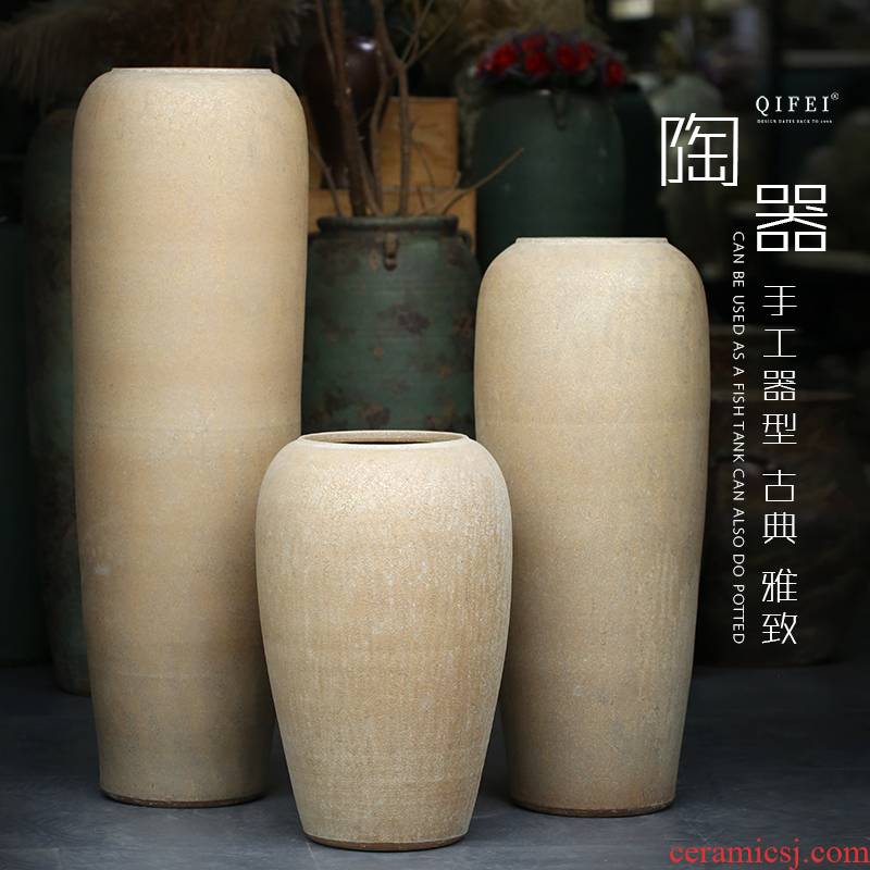 Jingdezhen ceramic large vase hotel furnishing articles sitting room flower arranging new Chinese style restoring ancient ways contracted large POTS