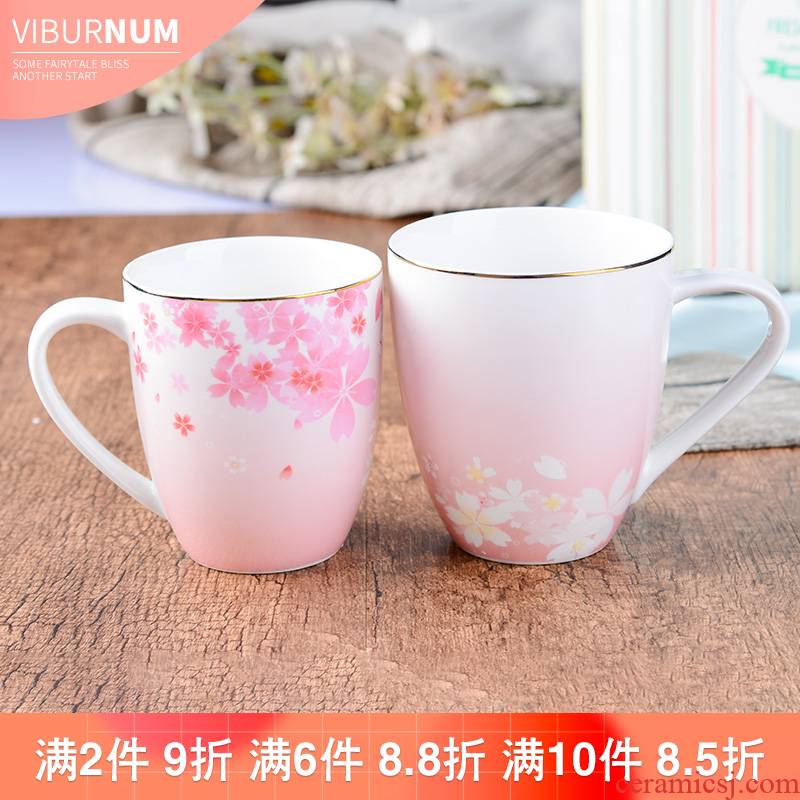The coffee cup European big yao hua creative spent ceramic plant flower tea fancy coffee cup mark