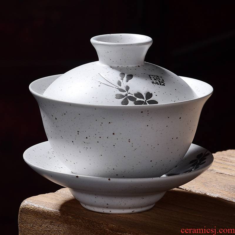 So be hilarious ideas retro white ceramic kung fu tea tureen household Japanese tea bowl three tureen combination