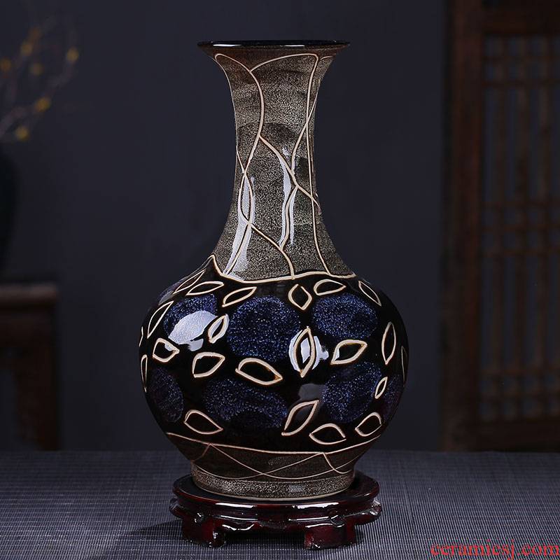 Jingdezhen ceramic vase archaize sitting room adornment rich ancient frame decorative furnishing articles furnishing articles of Chinese style household up with porcelain