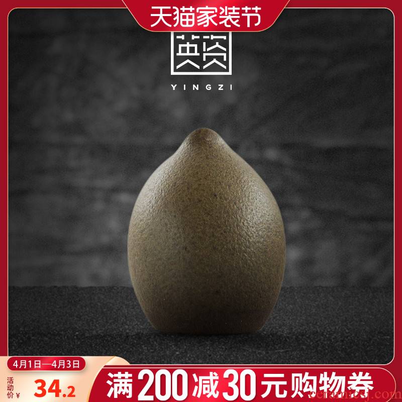 British creative coarse TaoHua implement simple move small flower ceramic floret bottle household act the role ofing is tasted the tea taking furnishing articles