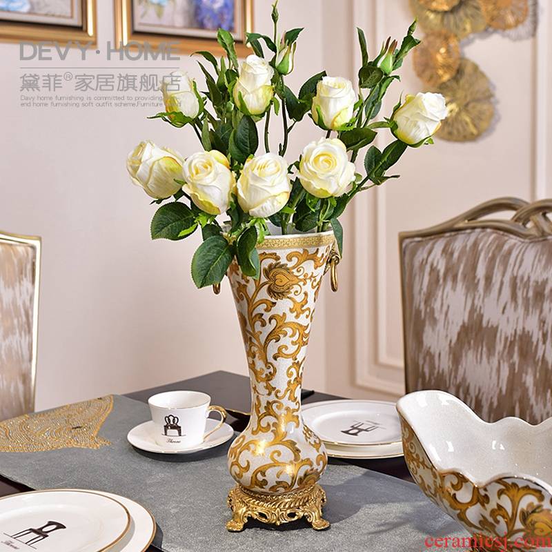 American ceramic dry flower arranging flowers, vases, the sitting room porch TV cabinet table decorations furnishing articles version into tea table