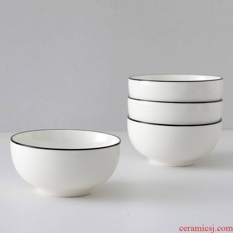 Eat rice bowl home 10 suit contracted Nordic ceramic dishes Japanese - style tableware 6 small bowl combined with 6 people