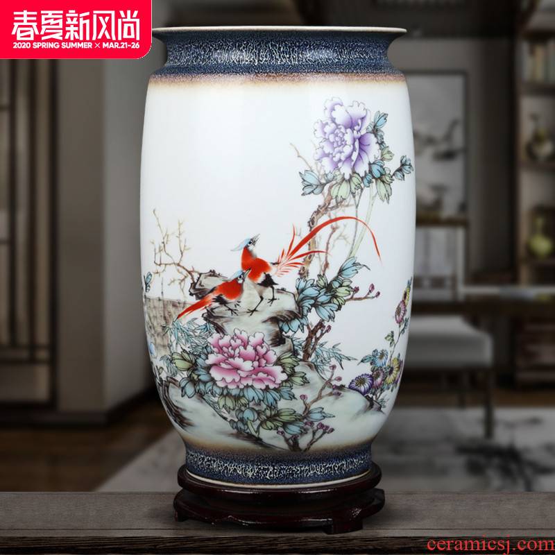 Jingdezhen ceramics, vases, flower arranging famille rose porcelain furnishing articles sitting room TV ark, of Chinese style household decorative arts and crafts