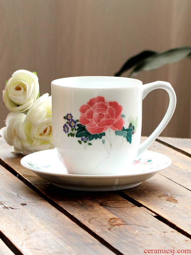 China red porcelain up four seasons flower MAO porcelain cup dish under the liling glaze colorful hand - made ceramic gifts cups lid cup