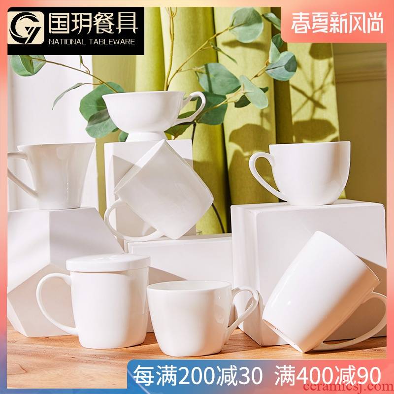 Tangshan white ipads China mugs creative ceramic glass mugs contracted students breakfast cup