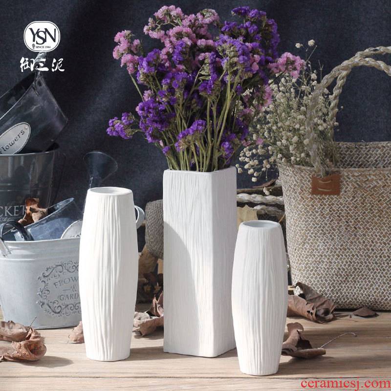 Coarse pottery dried flower decoration vase contracted and I the white flower arranging creative home sitting room ceramic furnishing articles