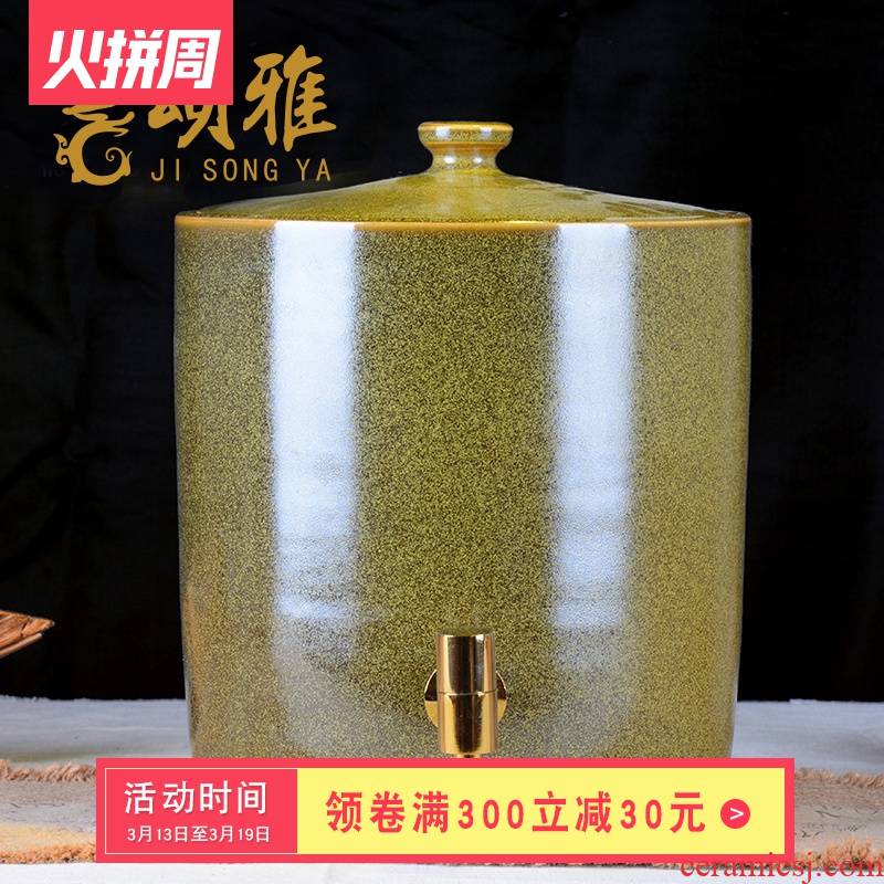 Jingdezhen ceramic jars jar at the end of the big water jar tea urn cool tea kettle with leading 20 to 50 pounds