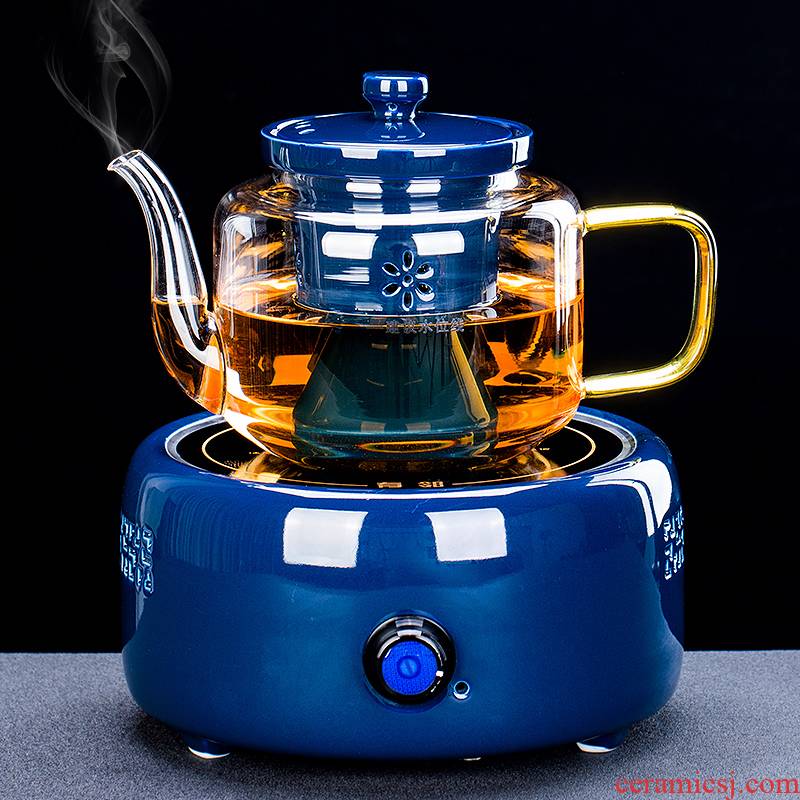 Steam boiling tea electric heating glass teapot suit small office home high - temperature electric TaoLu filter tea