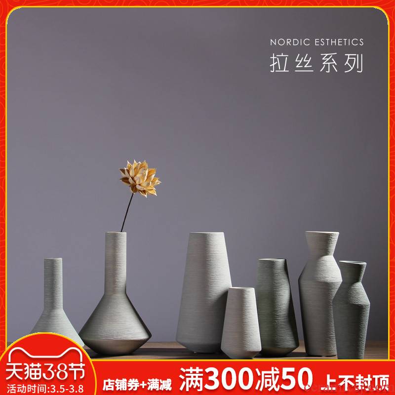 Nordic ceramic flower vases, European - style creative living room table dry flower, I and contracted home furnishing articles