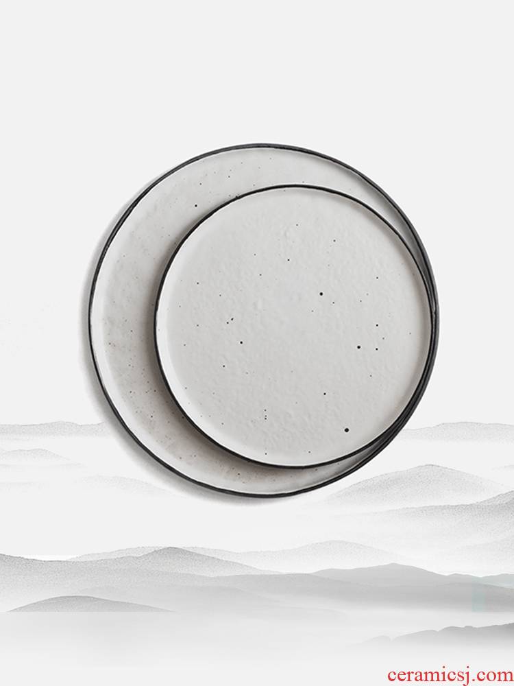 Lototo MoBai Japanese household contracted ceramic disc flat shallow dish plate steak western food dish plate tableware