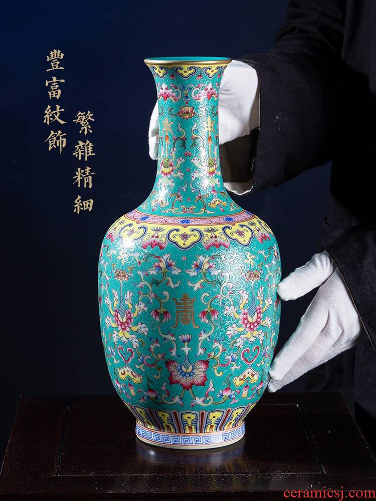 Jia lage jingdezhen ceramic vase YangShiQi up is colored enamel blue purple flower pattern design in China