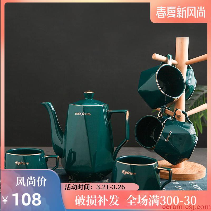 The Nordic ins ceramic cup suit household contracted water cup water set suit sitting room heat - resistant glass teapot cold water