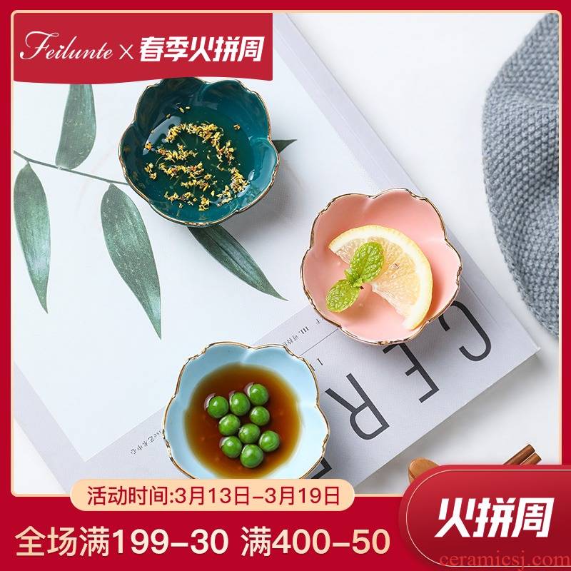 Fiji trent creative Japanese flavor small ceramic plate plate dipping sauce vinegar sauce dish of western food small snack plate