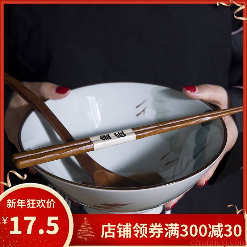 And the four seasons ink under the glaze color Japanese household rainbow such as bowl hand - made ceramic horn bowl at upstream rainbow such as bowl soup bowl