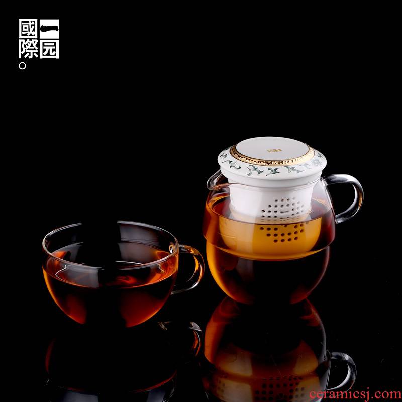 A garden international travel tea set of ceramic glass creative teapot tea set gift of A complete set of tea cups