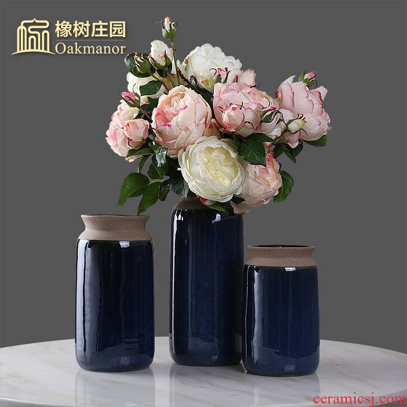 Chinese ceramic vases, flower arranging dried flowers, American TV ark, place of the sitting room porch table Chinese style household ornaments