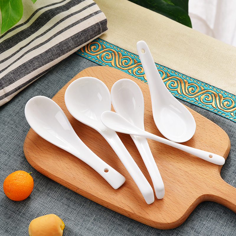 10 only to pure white lead - free ipads porcelain ceramic spoon Korean Japanese tableware small spoon, coffee spoon, run out of a spoon