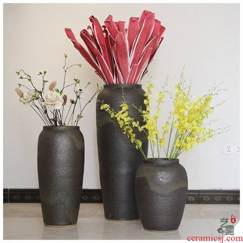 Modern Chinese style restoring ancient ways of large ceramic vases, flower POTS cylinder furnishing articles villa clubhouse sitting room the mock up room