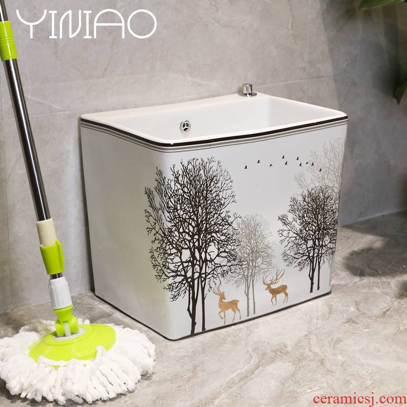 M letters birds ceramic wash mop pool square pool balcony drag palmer floor mop pool of household toilet small pool