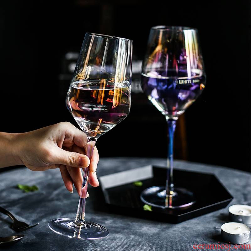 Tao soft European - style transparent crystal glass western - style banquet dazzle see colour goblet champagne cup home wine glass