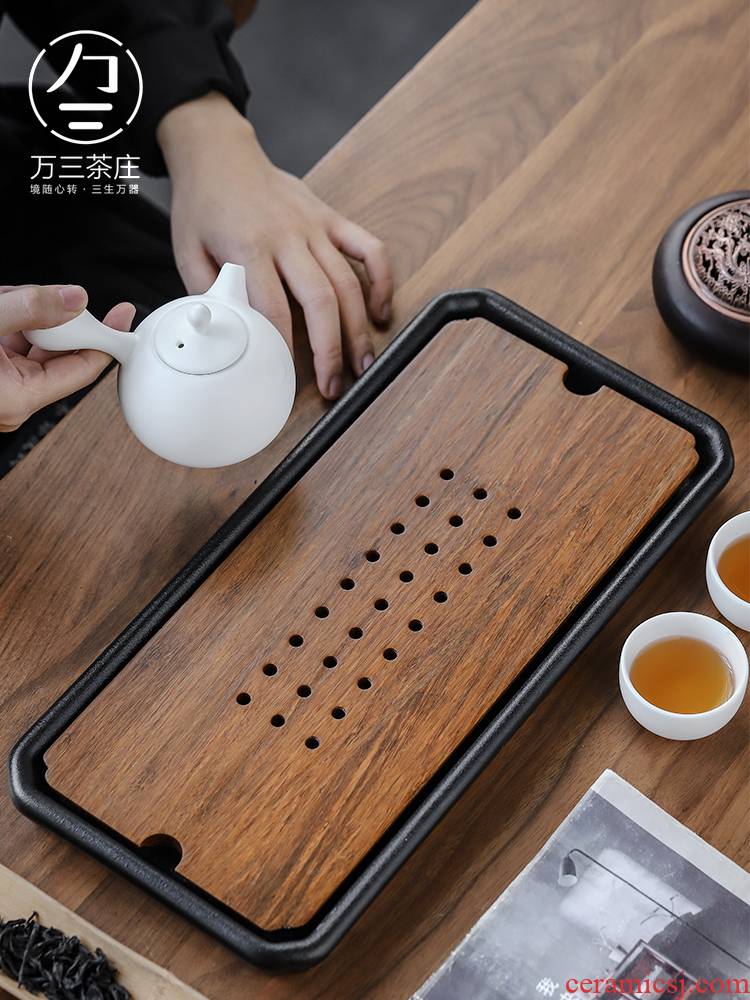 Ceramic tea tray bamboo dry tea tea village three thousand Japanese water saucer plate bearing large pot dry terms plate