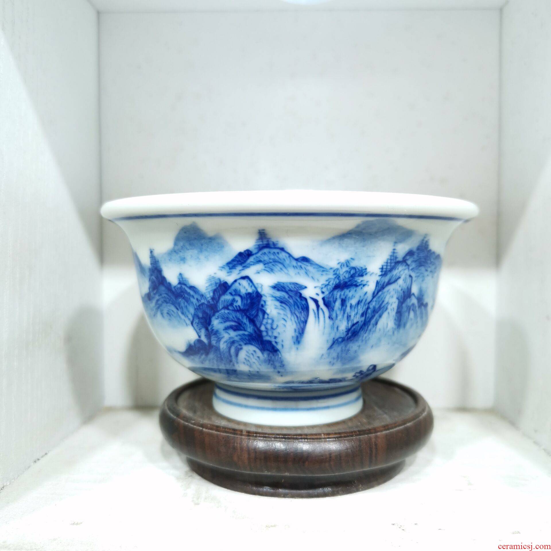 Jingdezhen porcelain cup manual hand - made single master CPU high - grade sample tea cup mountains overlap, 02
