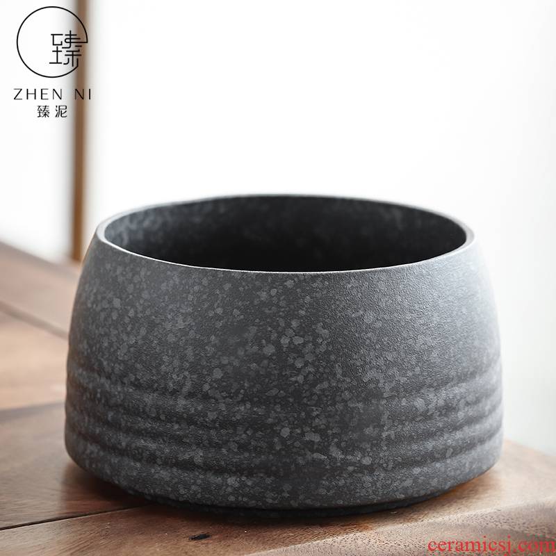 By clay ceramic tea wash to household Japanese bluestone glaze cup for wash cup built water wash in hot water jar kung fu tea accessories cylinder